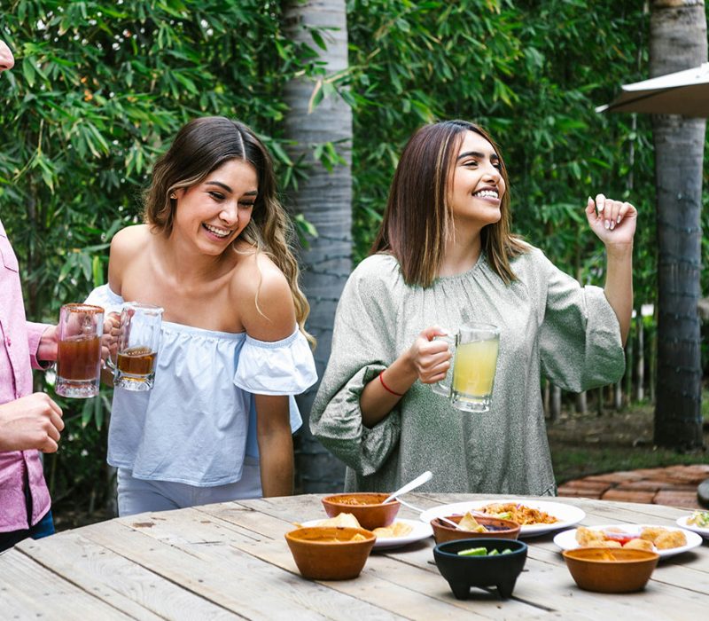 Couples at happy hour