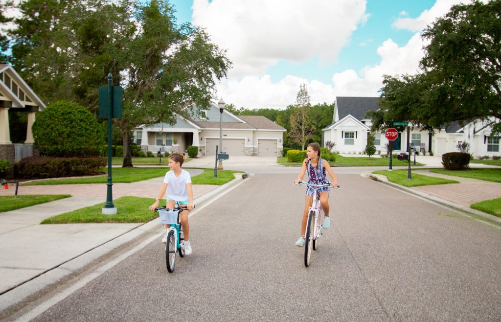 Southern Hills kids biking in neighborhood