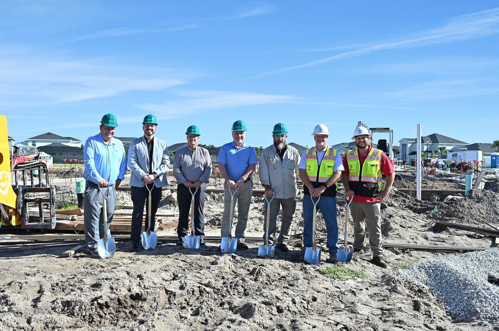 GreenPointe and other executives breaking ground at Turnleaf